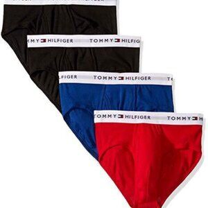 Tommy Hilfiger Four Pack Classic Cotton Briefs Underwear 4 Black Red Blue